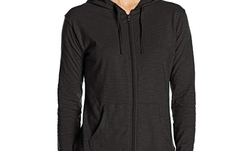 hanes women's jersey full zip hoodie