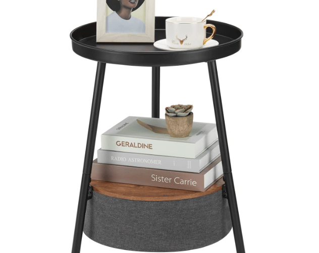 LEMONDA Industrial Round End Table - Savings Guru