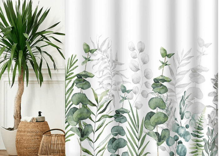 Plant Shower Curtain Green Leaves - Savings Guru