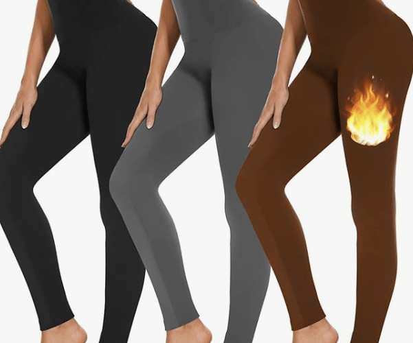 3-Pack: Womens Cozy Fleece-Lined Workout Yoga Pants Seamless Leggings