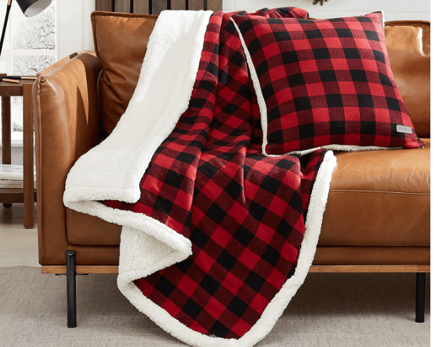 Eddie Bauer Cabin Plaid Red Throw Savings Guru